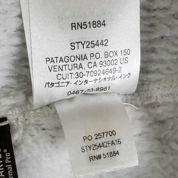 Patagonia Jacket Womens Large ReTool Snap T Fleece Pullover Polartec Off White - Picture 11 of 12
